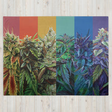 Load image into Gallery viewer, STRainbow cannabis throw blanket