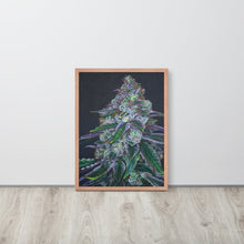 Load image into Gallery viewer, Sour Diesel framed poster - red oak frame
