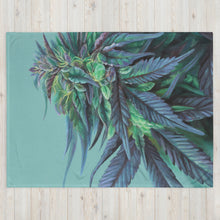 Load image into Gallery viewer, Girl Scout Cookie cannabis throw blanket
