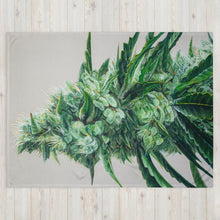 Load image into Gallery viewer, White Durban cannabis throw blanket
